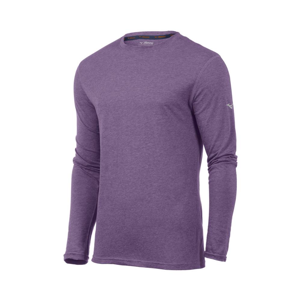 Blusa Mizuno Inspire Long Sleeve - Homem - Roxo - GKOCW8174